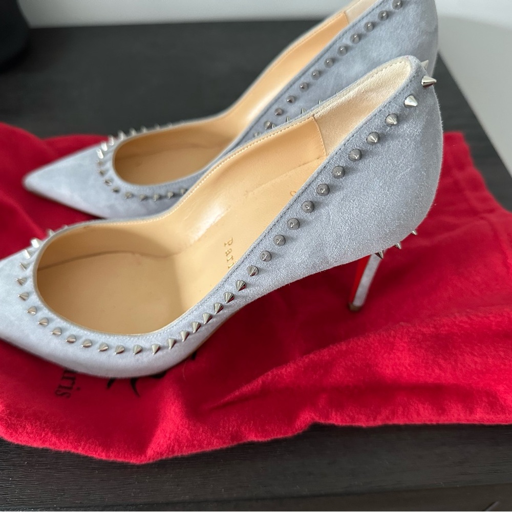 Christian Louboutin Silver Spiked Heels